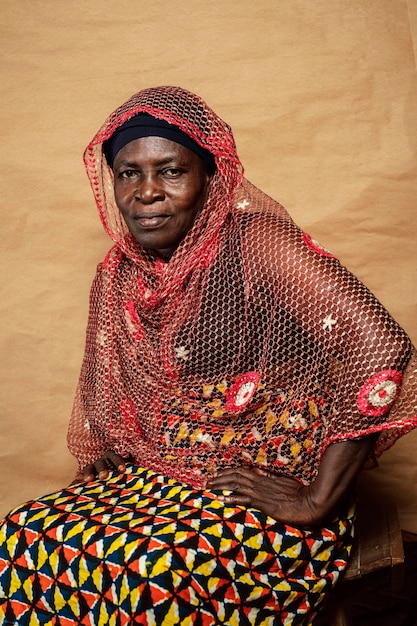 African senior woman with traditional clothes