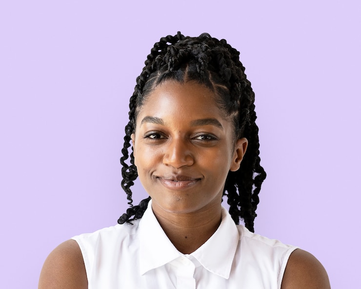 Free Photo african teenage girl portrait, happy smiling face