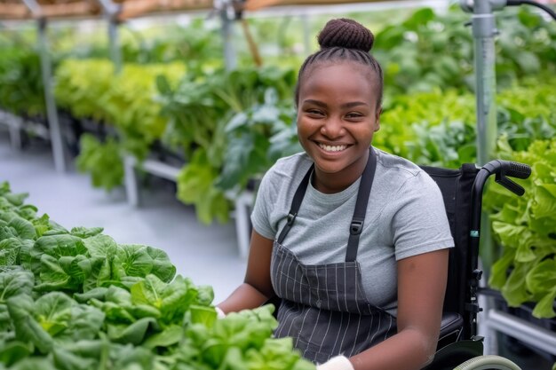 African woman  harvesting vegetables