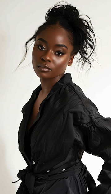 African woman posing in studio