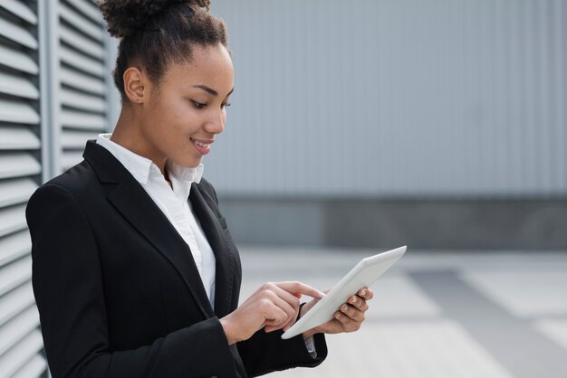 Afro american business woman medium shot