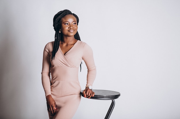 Afro american woman model in studio