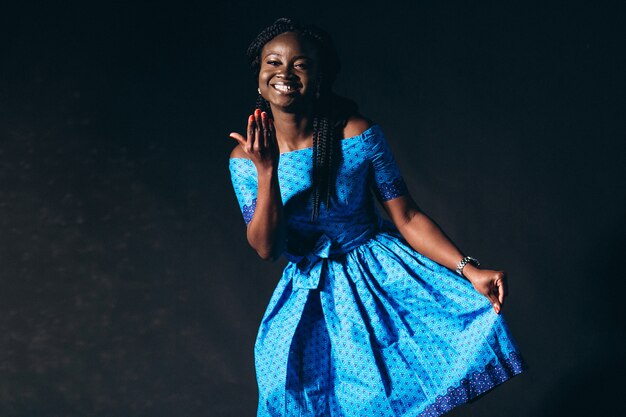 Afro american woman model in studio