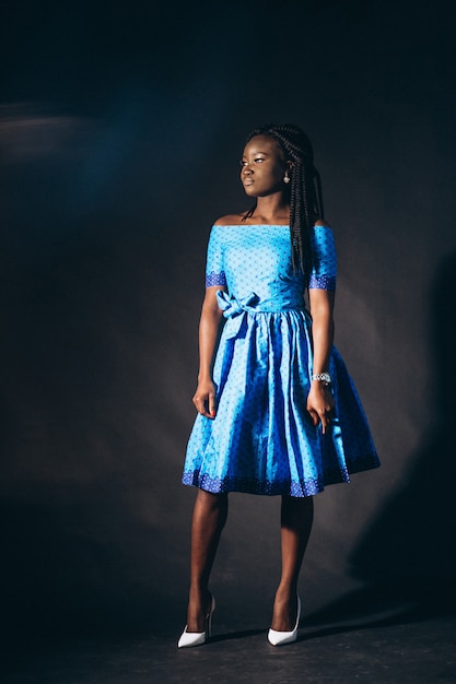 Afro american woman model in studio