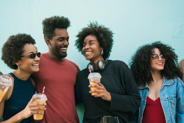 Afro friends having fun together