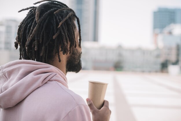 Afroamerican man back view