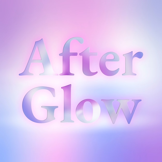 Foto gratuita tipografia estetica afterglow in caratteri sfumati colorati