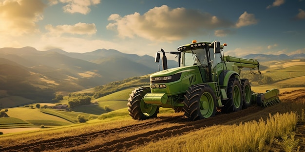 Foto gratuita macchine agricole in un'industria agricola di campo