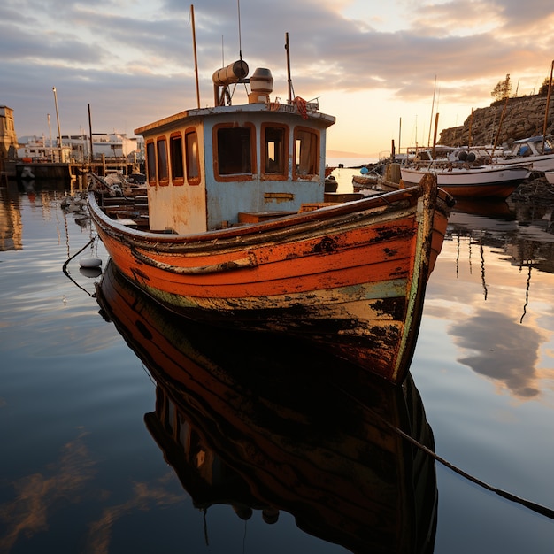 Foto gratuita immagine di barca generata da ai