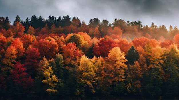 Autumn trees Wallpaper 4K Lake Mountain range Daytime 4920