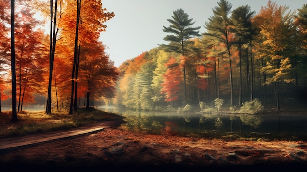 Ai generated fall leaves picture