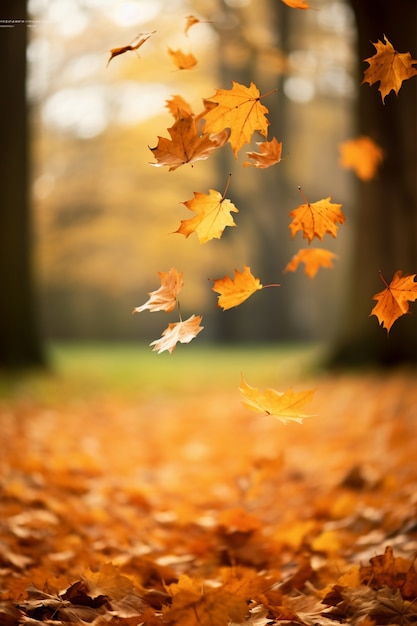 無料写真 ai generated fall leaves picture