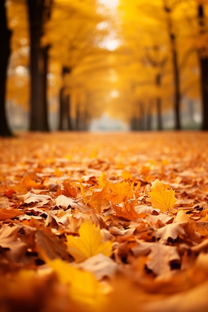 Ai generated fall leaves picture
