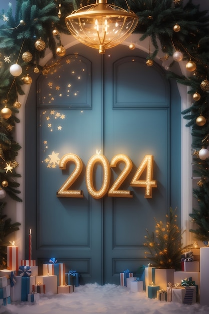 Foto gratuita ai ha generato un felice anno nuovo 2024