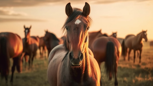 Foto gratuita ai ha generato l'immagine dei cavalli