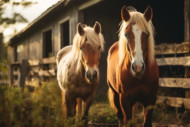 Foto gratuita ai ha generato l'immagine dei cavalli