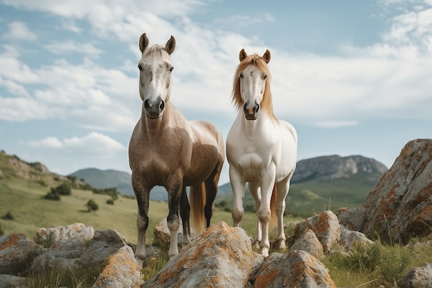 Foto gratuita ai ha generato l'immagine dei cavalli