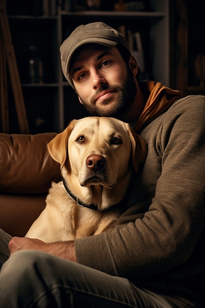 ラブラドルレトリバー犬のAI生成