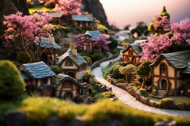 Foto gratuita ai ha generato città fantasy medievali