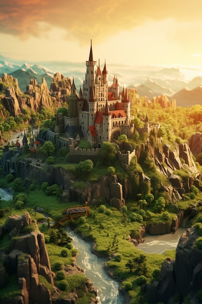 Foto gratuita città fantasy medievale generata da ai