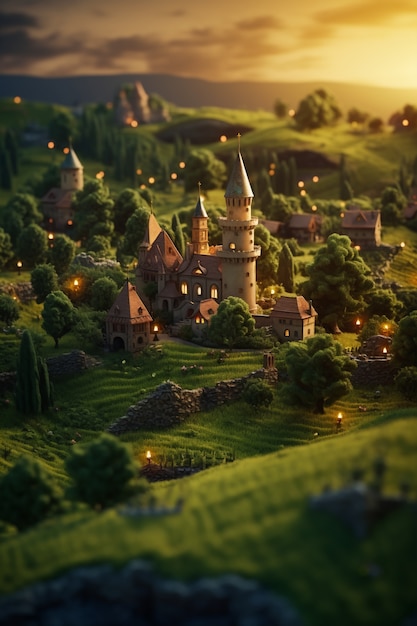 Free photo ai generated medieval fantasy city