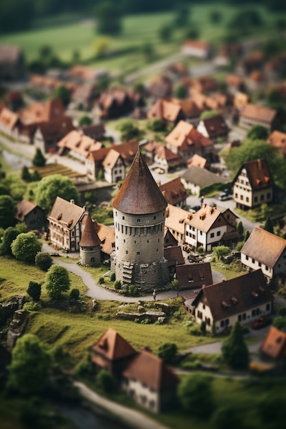 Foto gratuita città fantasy medievale generata da ai