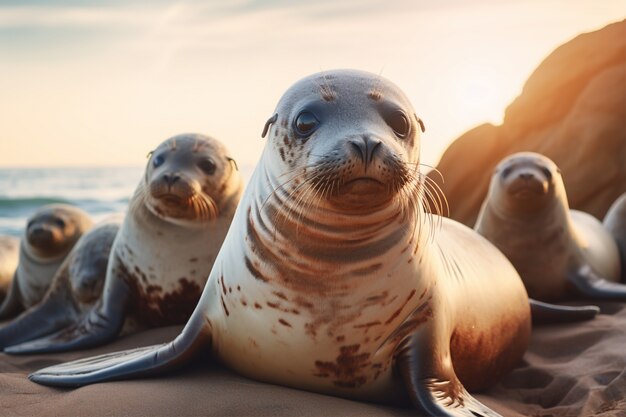 Ai generated realistic pictures of seals