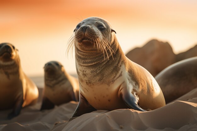 Ai generated realistic pictures of seals