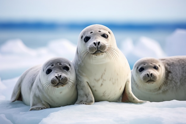 Foto gratuita ai ha generato immagini realistiche di foche
