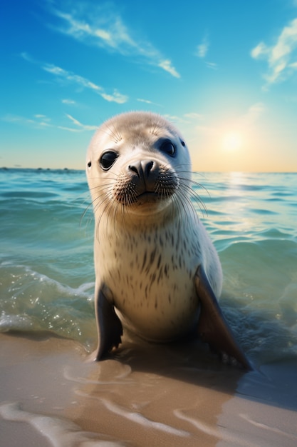 Free photo ai generated realistic pictures of seals