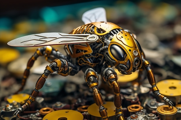 Free photo ai generated robotic insect