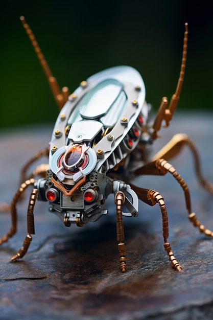 Foto gratuita insetto robotico generato dall'intelligenza artificiale
