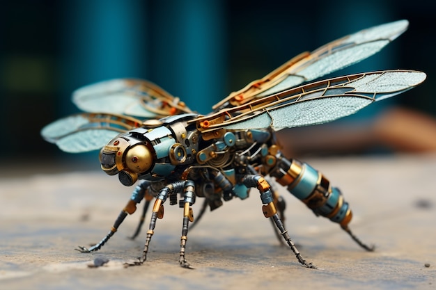 Foto gratuita insetto robotico generato dall'intelligenza artificiale