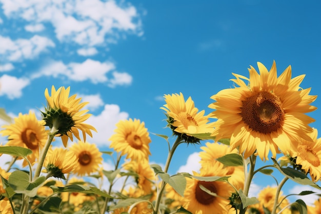 Foto gratuita ai girasoli generati