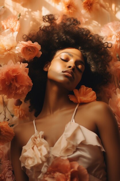 ai generated of woman bloom portrait
