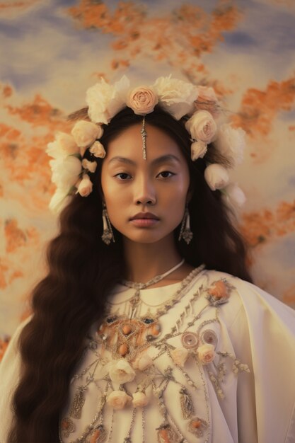 ai generated of woman bloom portrait