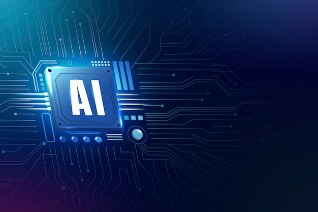 AI technology microchip background digital transformation concept