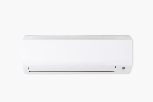Air conditioner mounted on a white wall
