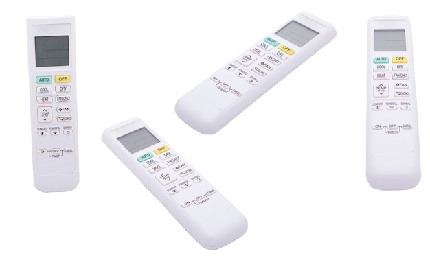 Free photo air conditioning remote on white background isolated. home temeprature control