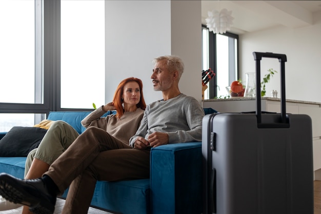 Free photo airbnb host welcoming guests