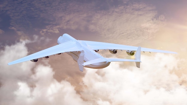 Aircraft AN225 3D render Illustration