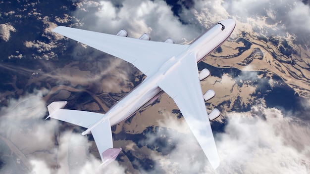 Foto gratuita illustrazione di rendering 3d dell'aereo an225