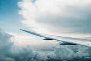 Free photo airplane and big cloud