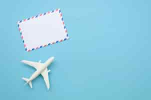 Free photo airplane and greeting card