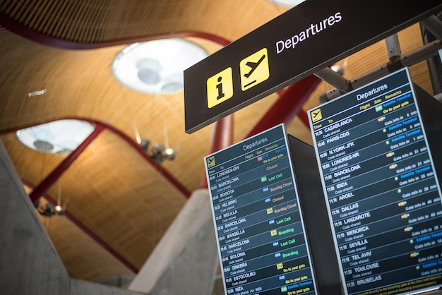 Airport timetable display