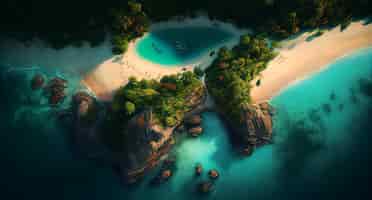 Free photo airview beauty seascape caribean scene generative ai