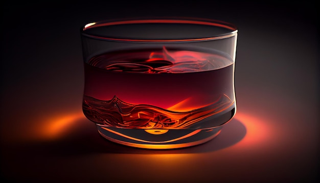Алкогольный напиток жидкое стекло крупным планом фон виски один объект, сгенерированный ИИ