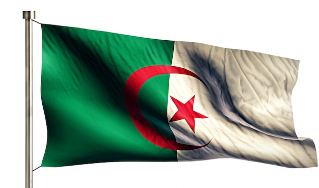Алжир Национальный флаг изолированных 3D белый фон