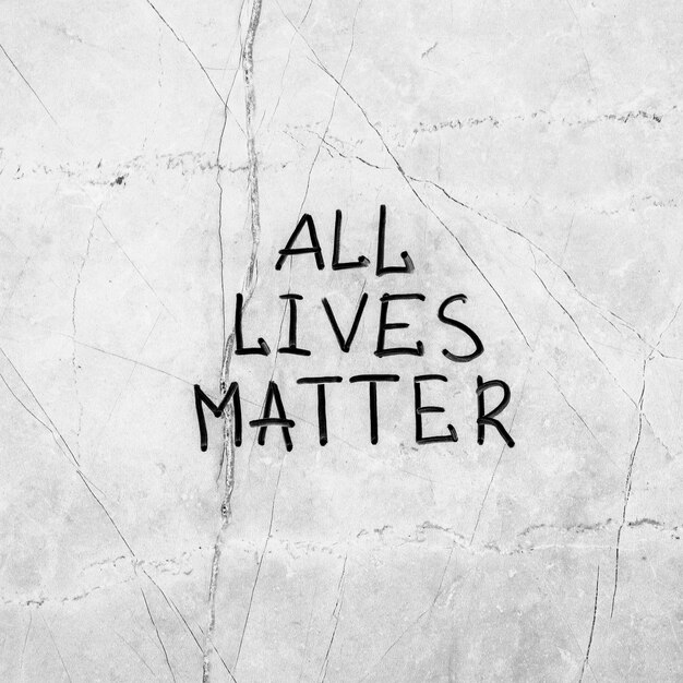 All lives matter on cement surface