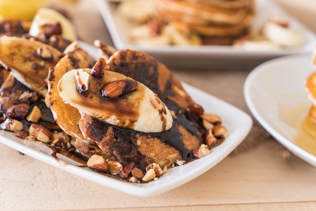 Free photo almond banana pancake